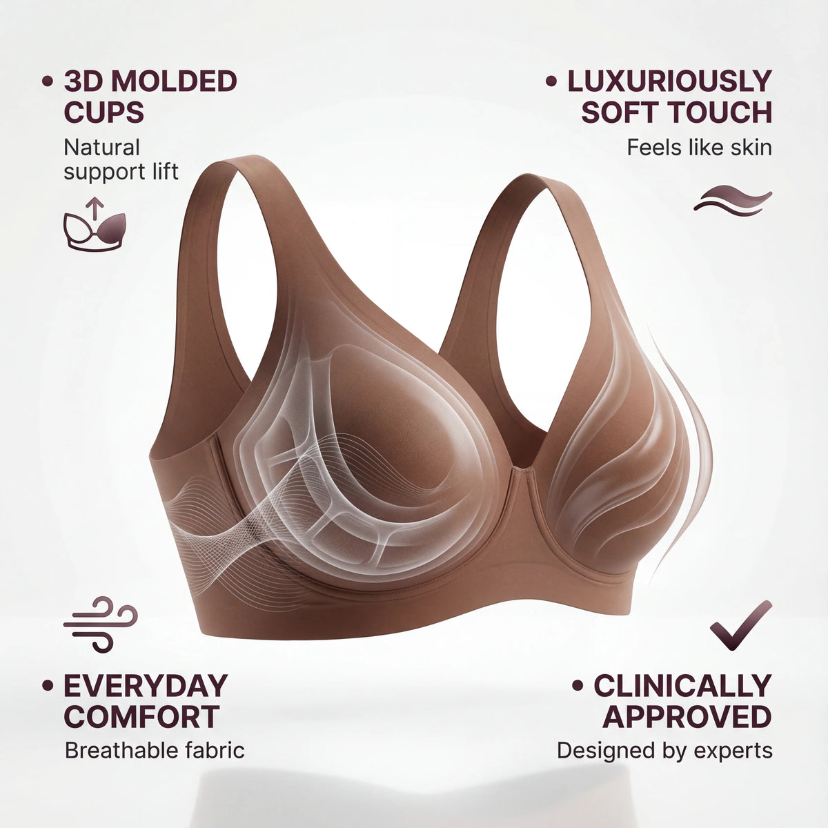 VUE® Jelly Deep-V Wireless Push Up Bra